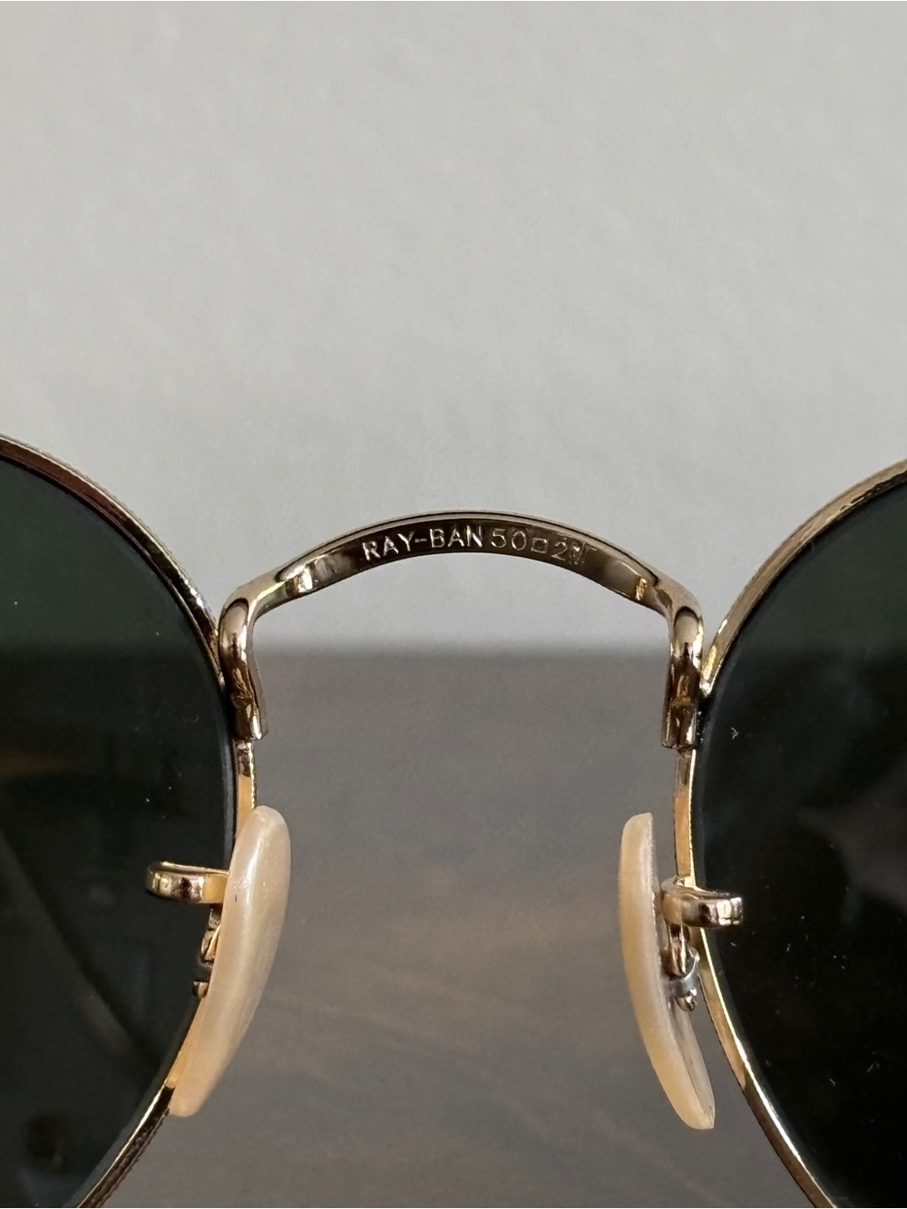 Ray-Ban Gold Frame Black Lens Round Sunglasses - Picture 8 of 8